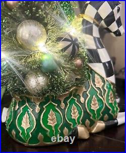 Mackenzie Childs Christmas Emerald Luxe Illuminated Deer Bottle Brush Tree 15x9
