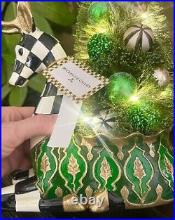 Mackenzie Childs Christmas Emerald Luxe Illuminated Deer Bottle Brush Tree 15x9