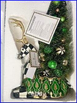 Mackenzie Childs Christmas Emerald Luxe Illuminated Deer Bottle Brush Tree 15x9