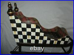 Mackenzie Childs Christmas Holiday Centerpiece Courtly Check Plaid RARE