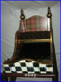 Mackenzie Childs Christmas Holiday Centerpiece Courtly Check Plaid RARE