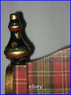 Mackenzie Childs Christmas Holiday Centerpiece Courtly Check Plaid RARE