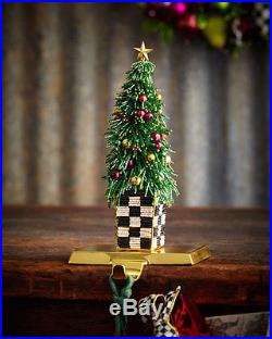 Mackenzie Childs Courtly Check Beaded Christmas Tree Stocking Holder Set of 4