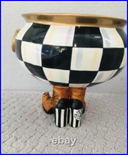 Mackenzie Childs Courtly Check Cauldron New Halloween Witch feet
