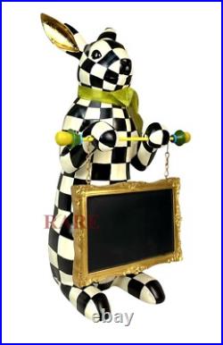 Mackenzie Childs Courtly Check Menu Rabbit 21 Tall New No Box
