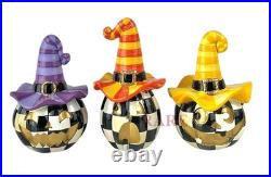 Mackenzie-Childs Courtly Check Mini Jack Ghosts Set Halloween New No Box Mackenzie-Childs Courtly Check Mini Jack Ghosts Set Halloween New No Box