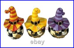 Mackenzie-Childs Courtly Check Mini Jack Ghosts Set Halloween New No Box Mackenzie-Childs Courtly Check Mini Jack Ghosts Set Halloween New No Box