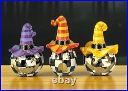Mackenzie-Childs Courtly Check Mini Jack Ghosts Set Halloween New No Box Mackenzie-Childs Courtly Check Mini Jack Ghosts Set Halloween New No Box