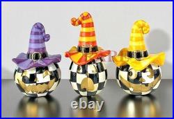 Mackenzie-Childs Courtly Check Mini Jack Ghosts Set Halloween New No Box Mackenzie-Childs Courtly Check Mini Jack Ghosts Set Halloween New No Box