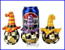 Mackenzie-Childs Courtly Check Mini Jack Ghosts Set Halloween New No Box Mackenzie-Childs Courtly Check Mini Jack Ghosts Set Halloween New No Box