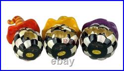 Mackenzie-Childs Courtly Check Mini Jack Ghosts Set Halloween New No Box Mackenzie-Childs Courtly Check Mini Jack Ghosts Set Halloween New No Box