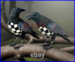 Mackenzie-Childs Courtly Check Set of Two Spellbound Ravens New No Box