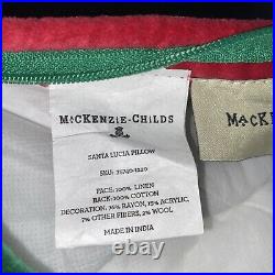Mackenzie Childs Courtly Check/Stripe SANTA LUCIA Pillow NEW with Tag