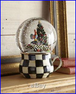 Mackenzie Childs Courtly Check Truck Christmas Tree Rooster Snow Globe Rare