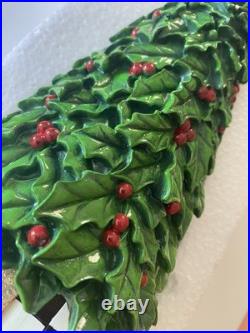 Mackenzie Childs Courtly Checks box Holly Leaf Tree 14.75 tall NEW