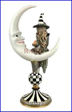 Mackenzie-Childs Courtly Spellbound Witch On a Moon With Pumpkin 21 New Box