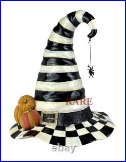 Mackenzie-Childs Courtly Stripe Witch's Hat With Pumpkins New