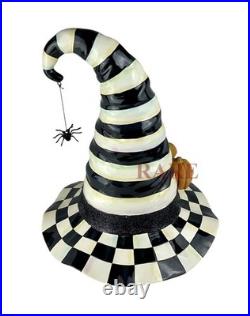 Mackenzie-Childs Courtly Stripe Witch's Hat With Pumpkins New