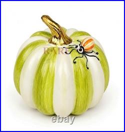 Mackenzie-Childs Fergal’s Friend Spider on Mini Moss Stripe Pumpkin New