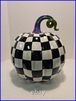Mackenzie-Childs Fortune Teller Courtly Check Large Pumpkin New Retired