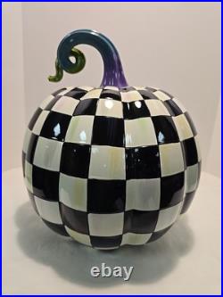 Mackenzie-Childs Fortune Teller Courtly Check Large Pumpkin New Retired
