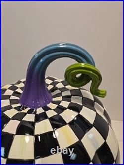 Mackenzie-Childs Fortune Teller Courtly Check Large Pumpkin New Retired