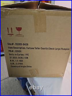 Mackenzie-Childs Fortune Teller Courtly Check Large Pumpkin New Retired