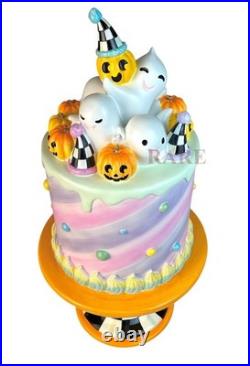 Mackenzie-Childs Halloween Trick or Treat Cake Pumpkins Ghosts Pedestal New Box Mackenzie-Childs Halloween Trick or Treat Cake Pumpkins Ghosts Pedestal New Box