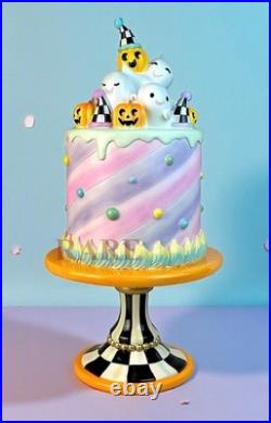Mackenzie-Childs Halloween Trick or Treat Cake Pumpkins Ghosts Pedestal New Box Mackenzie-Childs Halloween Trick or Treat Cake Pumpkins Ghosts Pedestal New Box
