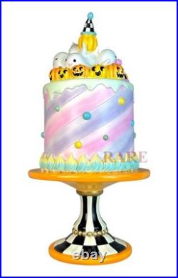 Mackenzie-Childs Halloween Trick or Treat Cake Pumpkins Ghosts Pedestal New Box Mackenzie-Childs Halloween Trick or Treat Cake Pumpkins Ghosts Pedestal New Box