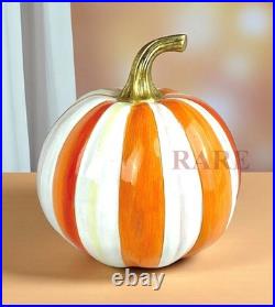 Mackenzie-Childs Orange Stripe Small 10 Pumpkin Halloween New