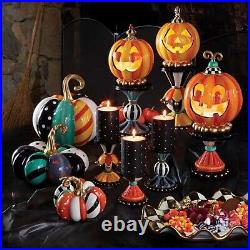 Mackenzie-Childs Patchwork Spice Mini Pumpkin 5 Tall Handmade Halloween Decor