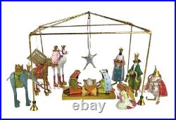 Mackenzie-Childs Patience Brewster Nativity Mini Figures Introduction Set of 13 Mackenzie-Childs Patience Brewster Nativity Mini Figures Introduction Set of 13