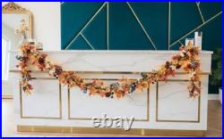 Mackenzie Childs Ribbon Courtly Checkse Fall Holiday Lighted 9 Foot Garland