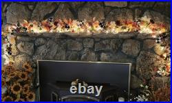 Mackenzie Childs Ribbon Courtly Checkse Fall Holiday Lighted 9 Foot Garland