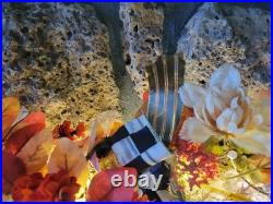 Mackenzie Childs Ribbon Courtly Checkse Fall Holiday Lighted 9 Foot Garland