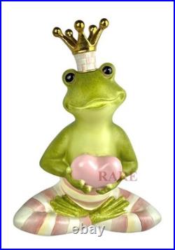 Mackenzie-Childs Rosy Check Fergal The Frog With Heart Décor New No Box