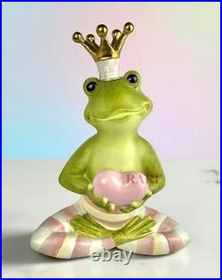 Mackenzie-Childs Rosy Check Fergal The Frog With Heart Décor New No Box