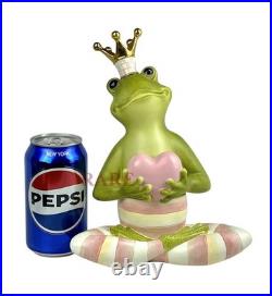 Mackenzie-Childs Rosy Check Fergal The Frog With Heart Décor New No Box