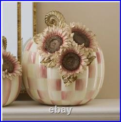 Mackenzie Childs Rosy Check Large Sunflower Pumpkin