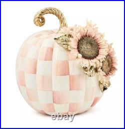 Mackenzie Childs Rosy Check Large Sunflower Pumpkin