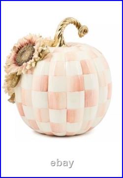 Mackenzie Childs Rosy Check Large Sunflower Pumpkin