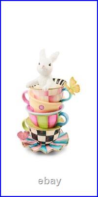 Mackenzie Childs Spring Frolic Stacked Teacup Bunny