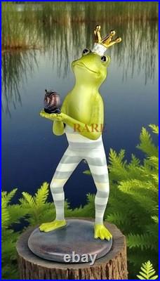 Mackenzie-Childs Sterling Check Fergal The Frog With Snail Décor New No Box