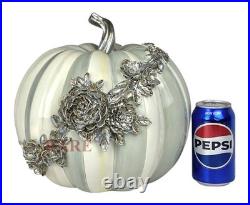 Mackenzie-Childs Sterling Stripe Medium Floral Garland Pumpkin Halloween New