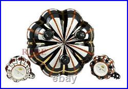 Mackenzie-Childs Tartan Spice Punch Bowl Ladle & 2 Mugs 11 Tall Ceramic New