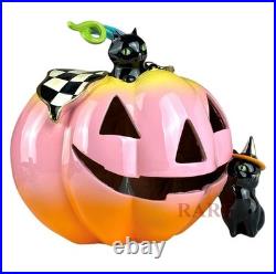 Mackenzie-Childs Trick or Treat Illuminated Jack O' Lantern 12 Pumpkin New Box