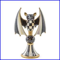 Mackenzie Childs courtly check bat spooky candle holder 10.5 H New