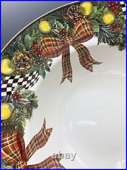 Mackenzie-child's Evergreen, Enamel Compote With Courtly Check Base