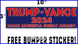 Made in USA Donald Trump Vance Yard Signs 2024 Election Rally Waterproof 18x24